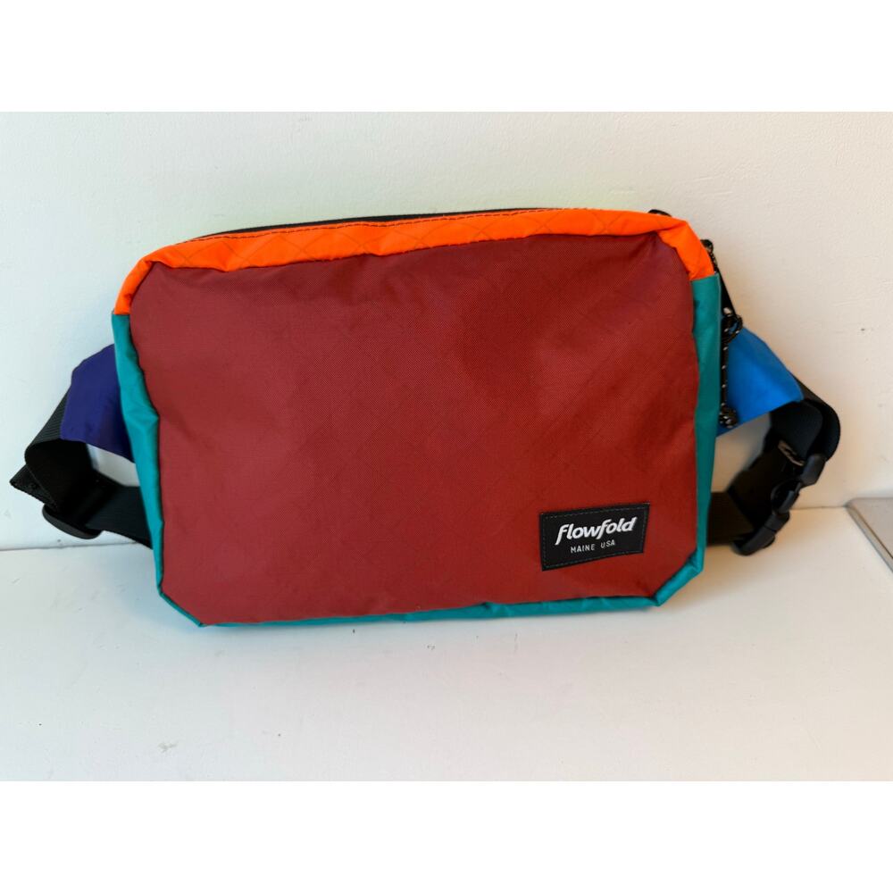 Flowfold Maine Large Waist Fanny Sling Pack Bag Nylon Brick Multicolor